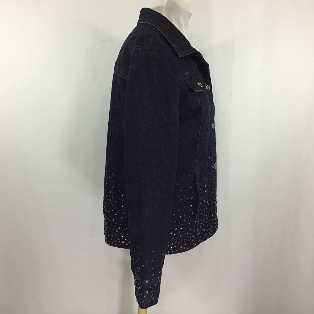 Chico’s Blue Denim Rhinestone Jacket - Picture 4 of 12